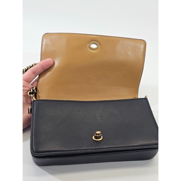 Coach Dinky 1941 Black Leather Quilted Rivets Studded Crossbody Purse Bag EUC - Picture 6 of 12